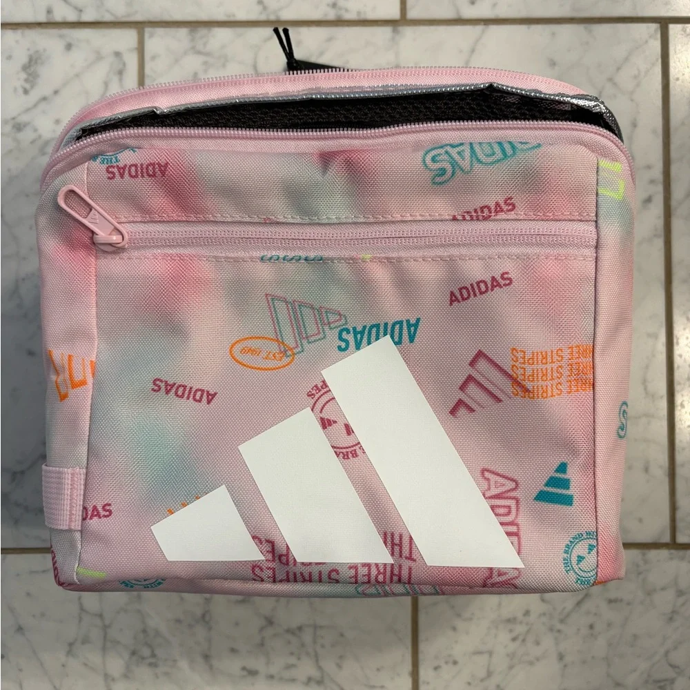 MATCHING SET Adidas Affiliate Lunchbox & 18in Backpack W/ Laptop Sleeve Pink - Picture 5 of 9